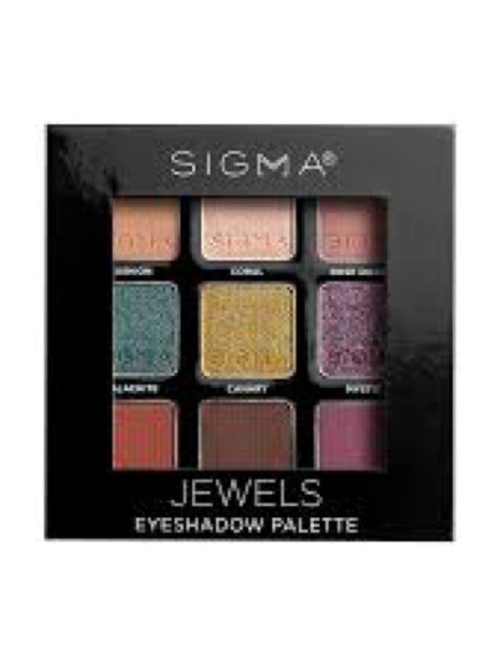 Sigma Beauty Jewels Eyeshadow Palette — Gold, Teal, Purple, Pink, Peach, Brown